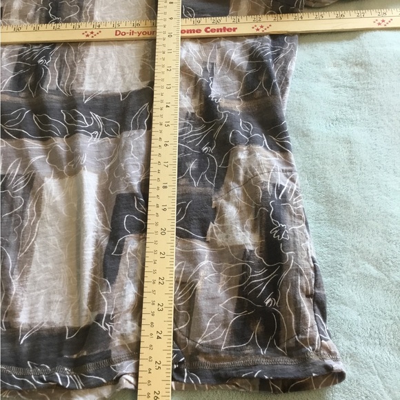 3/4 sleeve dressy T-Shirt 1X shades of brown and tan 100% cotton 2 POCKETS! - Picture 5 of 5